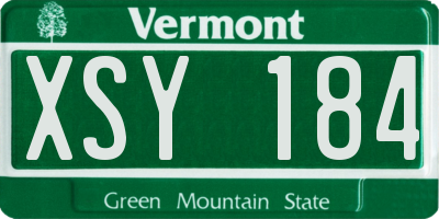 VT license plate XSY184