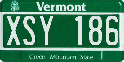 VT license plate XSY186