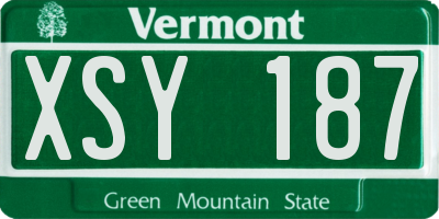 VT license plate XSY187