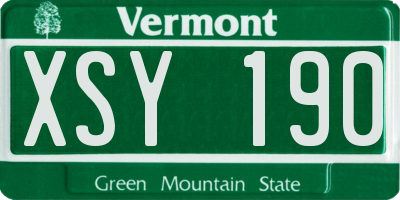VT license plate XSY190