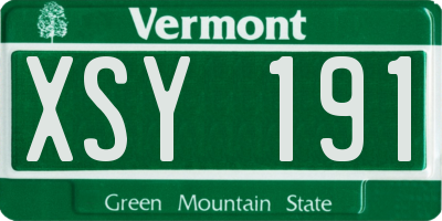 VT license plate XSY191