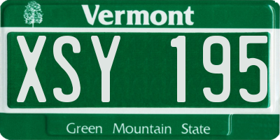 VT license plate XSY195