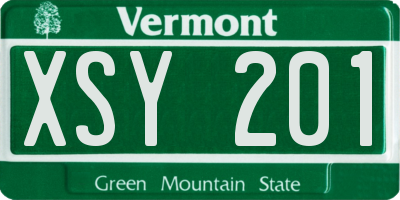 VT license plate XSY201