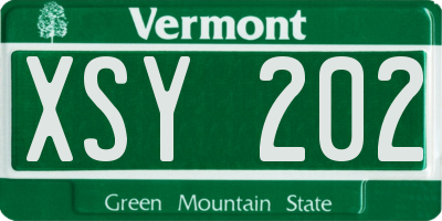 VT license plate XSY202