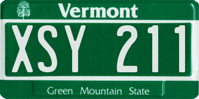 VT license plate XSY211