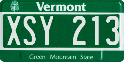 VT license plate XSY213