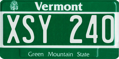 VT license plate XSY240