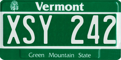 VT license plate XSY242