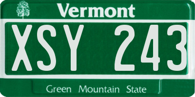 VT license plate XSY243