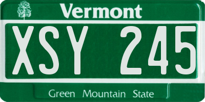 VT license plate XSY245