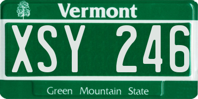 VT license plate XSY246