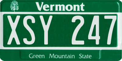 VT license plate XSY247