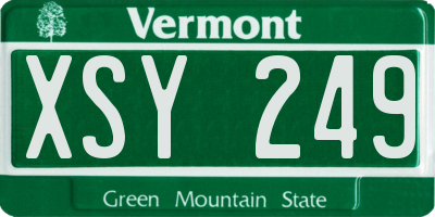 VT license plate XSY249
