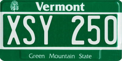 VT license plate XSY250