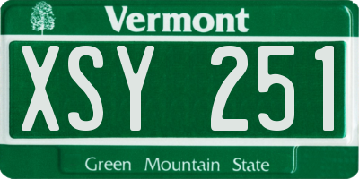 VT license plate XSY251