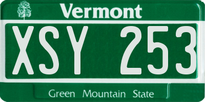 VT license plate XSY253