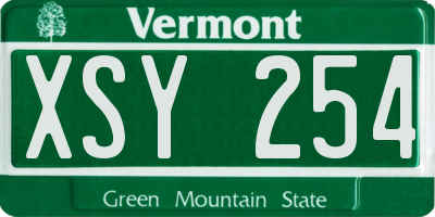 VT license plate XSY254
