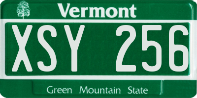 VT license plate XSY256