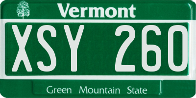 VT license plate XSY260