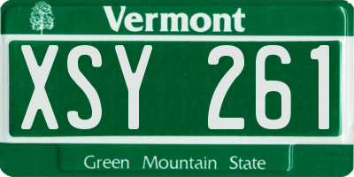 VT license plate XSY261