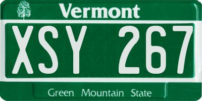 VT license plate XSY267