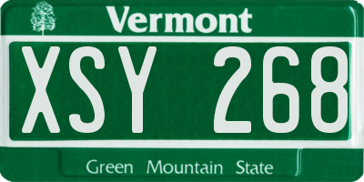 VT license plate XSY268