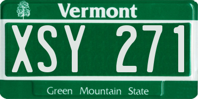 VT license plate XSY271