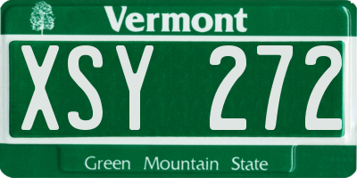 VT license plate XSY272