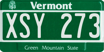VT license plate XSY273