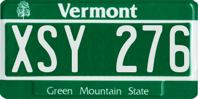 VT license plate XSY276