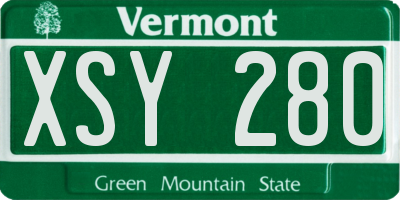 VT license plate XSY280