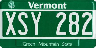 VT license plate XSY282