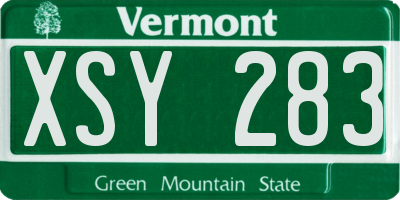 VT license plate XSY283