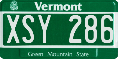 VT license plate XSY286