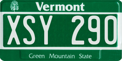 VT license plate XSY290