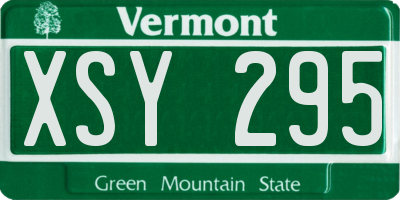 VT license plate XSY295