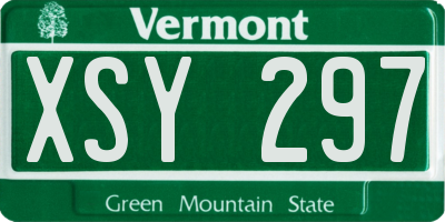 VT license plate XSY297
