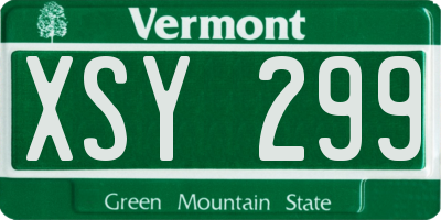 VT license plate XSY299