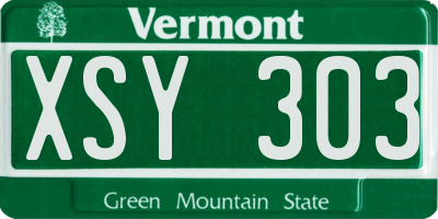 VT license plate XSY303