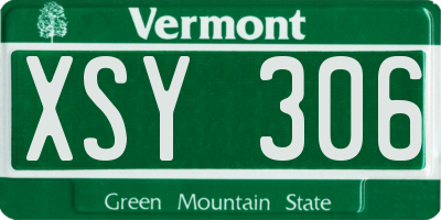 VT license plate XSY306