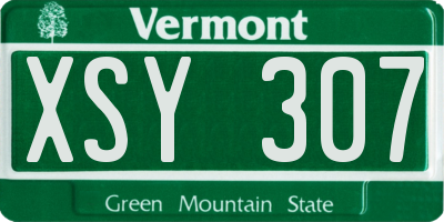 VT license plate XSY307