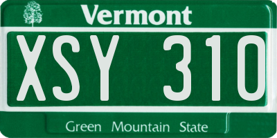 VT license plate XSY310