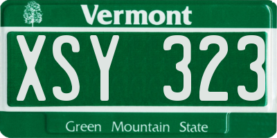 VT license plate XSY323