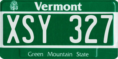 VT license plate XSY327