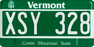 VT license plate XSY328