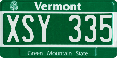VT license plate XSY335