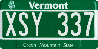 VT license plate XSY337