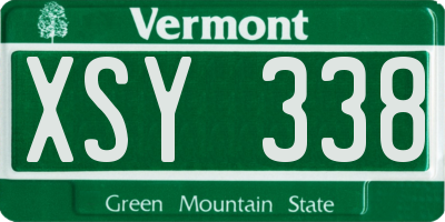 VT license plate XSY338