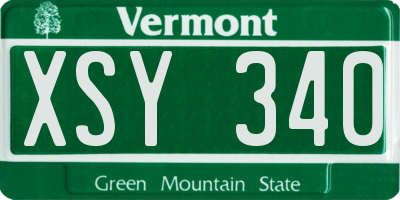 VT license plate XSY340