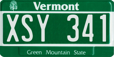 VT license plate XSY341